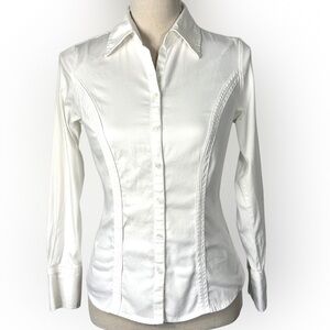 Cleo Classic Tailored White Long Sleeve Button-Down Shirt Women’s Size XS Petite